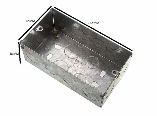 Flush Mount Metal Pattress Electric Back Box Double 2 Gang 47mm - 第 1/1 張圖片