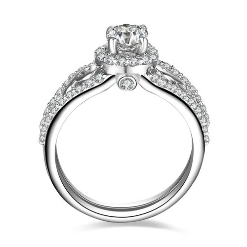 2 STCK. 925 STERLINGSILBER CZ HOCHZEIT VERLOBUNGSRINGE SET DAMENGRÖSSE 3-12 SAB007 - Bild 3 von 6