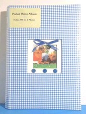 Baby Photo Album 300 Pockets for 4x6 Photos Blue Premium Fabris Cover