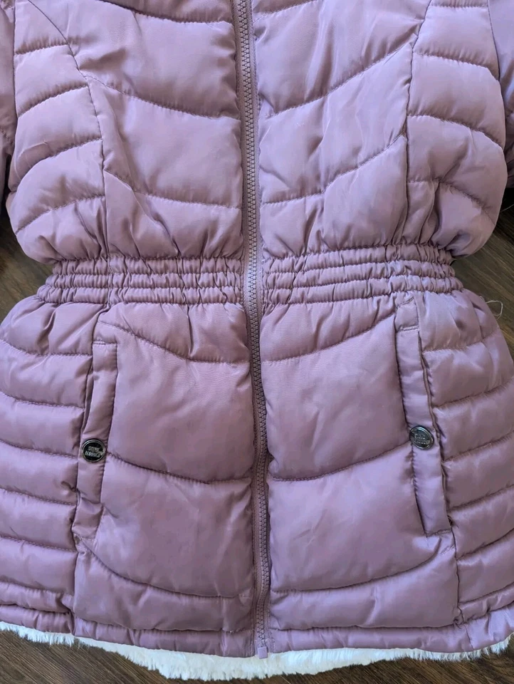 Talla 10 12 Steve Madden Púrpura Imitación Piel Lluvia Invierno Niña Chaqueta Abrigo Cálido Foto 2 de 4