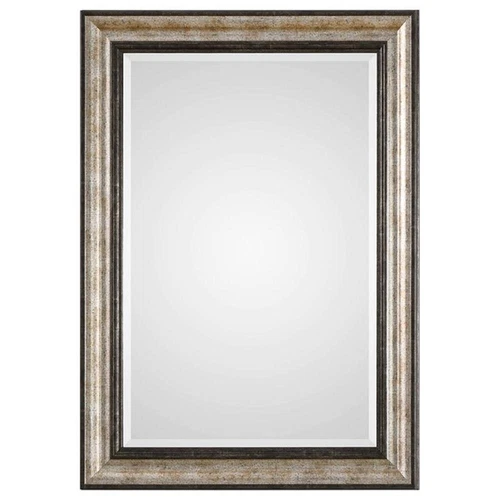 Uttermost Shefford Plastic and MDF Decorative Mirror in Antiqued Silver/Bronze - Picture 1 of 5