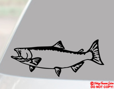 KING SALMON FISH Vinyl Decal Sticker Car Window Wall Bumper Chinook Fly Fishing