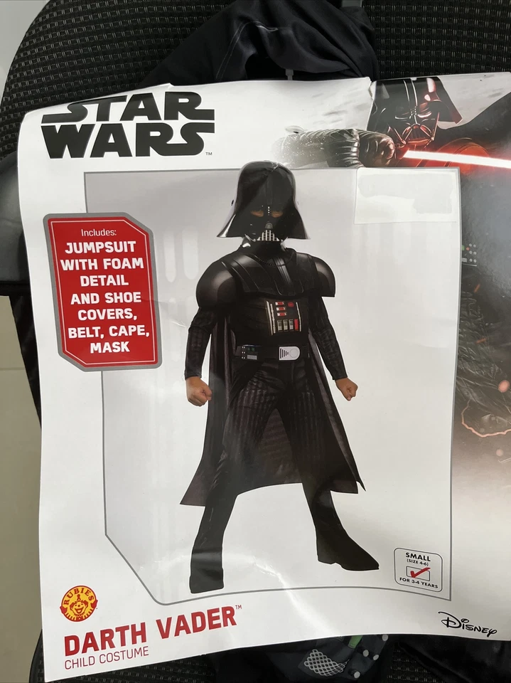 LICENSED DELUXE DARTH VADER CHILD STAR WARS BOYS FANCY DRESS HALLOWEEN COSTUME - Image 4 of 4