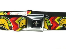 Buckle Down Taco Belt Senor Mustache Ford Mustang Adjustable Seatbelt  27-42 
