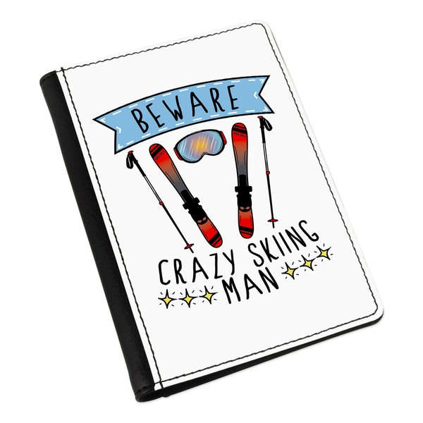 Beware VerrüCkte Schifahren Mann Passport Halter HüLle ÜBerzug Sport Funny Skier-image