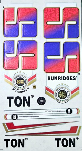 AYN Cricket Bat Stickers | 4D Embossed English Willow Tape | Sir Richard Red - Picture 1 of 7