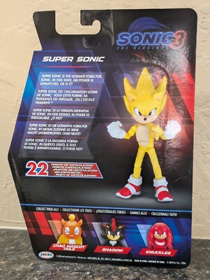 Sonic The Hedgehog 3 Movie Super Sonic Wave 2 Figure Toy Jakks 5