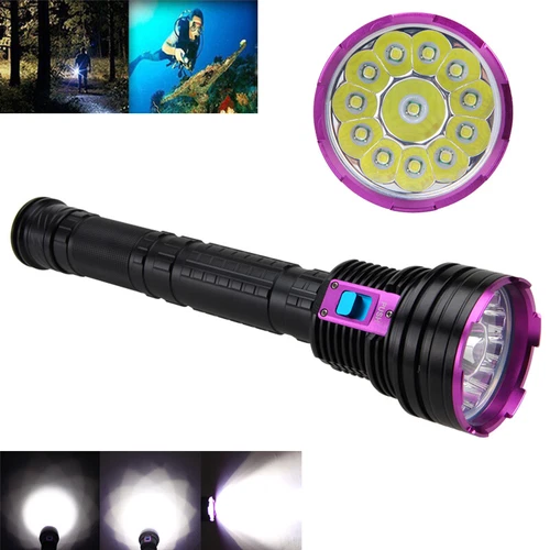 30000LM Luce Subacquea 200m Torcia LED Subacquea Lampada Subacquea IP686- - Foto 6 di 10