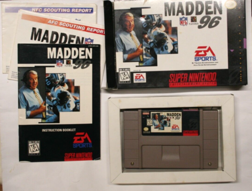 Madden NFL 96 (Super Nintendo Entertainment System) CIB SNES Kompletny przetestowany - Zdjęcie 1 z 5