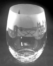 BRISTOL SKYLINE Frieze Boxed 36cl Crystal Stemless Wine / Water Glass