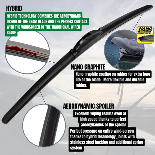 Fits Vauxhall Astra H (3-Door) 2005-2010 Set Wiper Blades Front+Rear HH2218SL9L - Picture 9 of 10