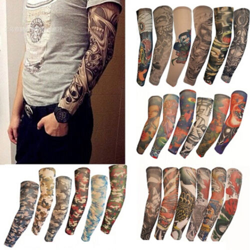 Fashion Tattoo Sleeves Arm Warmer UV Protection Outdoor Fake Tattoo Arm SleS  Sn - Picture 1 of 32