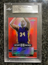 2018 Leaf Metal Sports Heroes Encased Red Prismatic Shaquille O’Neal Auto #1/1