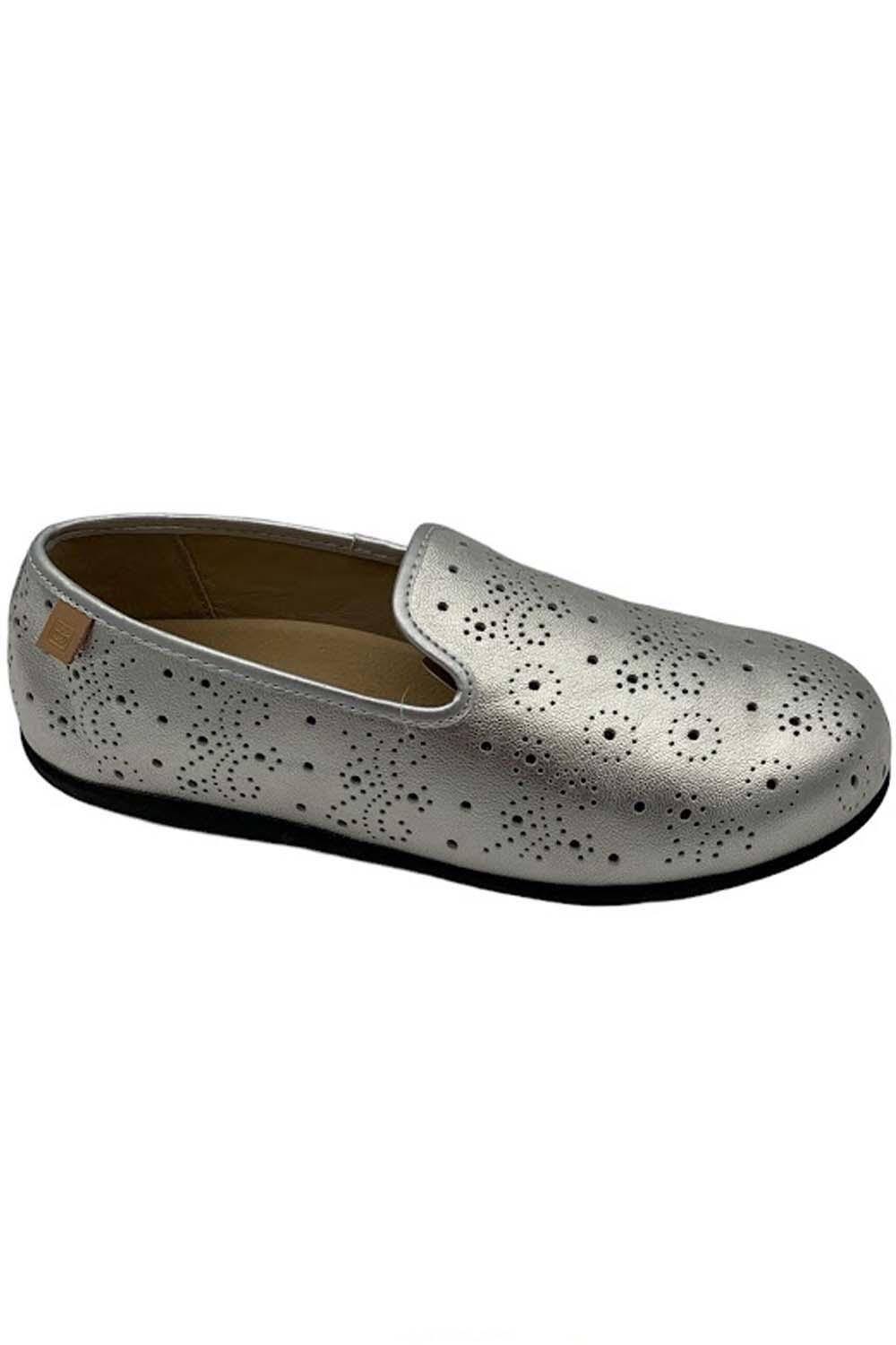Ортопедические кожаные балетки Spenco на плоской подошве цвета Пейсли серебристого цвета