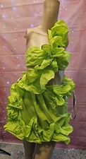 AKNVAS Open-Ruffled Mini Dress Color Green Si...
