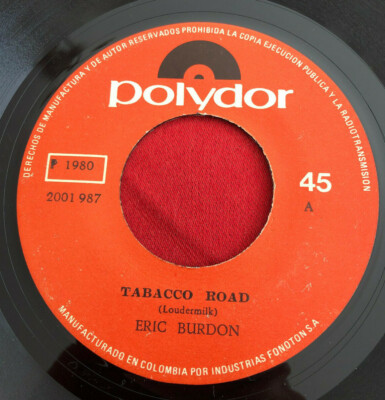 eric burdon tobacco road ERIC BURDON Tobacco Road COLOMBIA 7