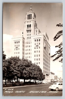 #ad 1940s RPPC Mayo Clinic ROCHESTER Minnesota MN Street Classic Cars VTG Postcard $19.46