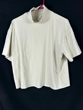 Lululemon 12  Relaxed-Fit Turtleneck Top Cotton Linen  Ivory W3FZES Short Sleeve