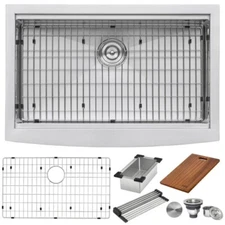 Ruvati 33" Apron-front Workstation Farmhouse 16Gauge KitchenSink- RVH9200 (3826)
