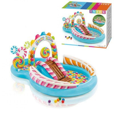 XXL Intex Candy Zone Kinder Planschbecken Playcenter Pool mit Rutsche 295cm