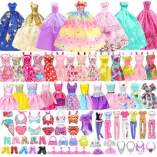 K.T. Fancy 100 Pcs Doll Clothes and Accessories 5 11.5 inch, Multiple Colors