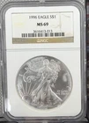 KEY DATE 🔑 1996 MS69 AMERICAN SILVER EAGLE NGC AMERICAN ONE OUNCE SILVER 🇺🇸