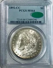 1892 CC Morgan Dollar PCGS MS64 CAC