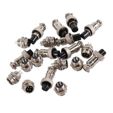 GX12 4 Pin Aviation Plug Male Female 12mm Panel Metal Connector Nut 10Set