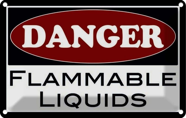 Blechschild 20X30 Cm Danger Flammable Liquids Warnschild Hinweisschild Sicherhei-image