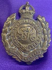 Genuine WW1 Economy The Royal Engineers Non Voided 1916 Brass Cap Badge w/slider