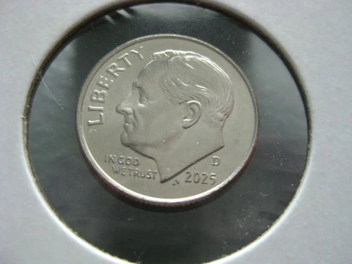 ROOSEVELT 2025 D 10¢ DIME DENVER FROM ORIGINAL UNCIRCULATED ROLL USA COIN NEW !