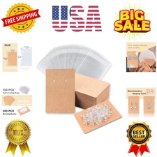 Earring Display Cards with 100 Pcs Earring Holder Cards 200 Pcs Earring Backs...