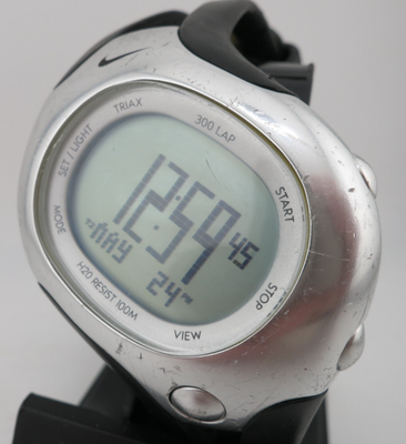 Nike Triax Speed 300 Digital Sport Black + Silver-Tone Watch