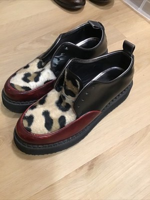 NIB Three Tone Leather Loafers Shoes Handmade in Italy LEQARANT Womens Size 37