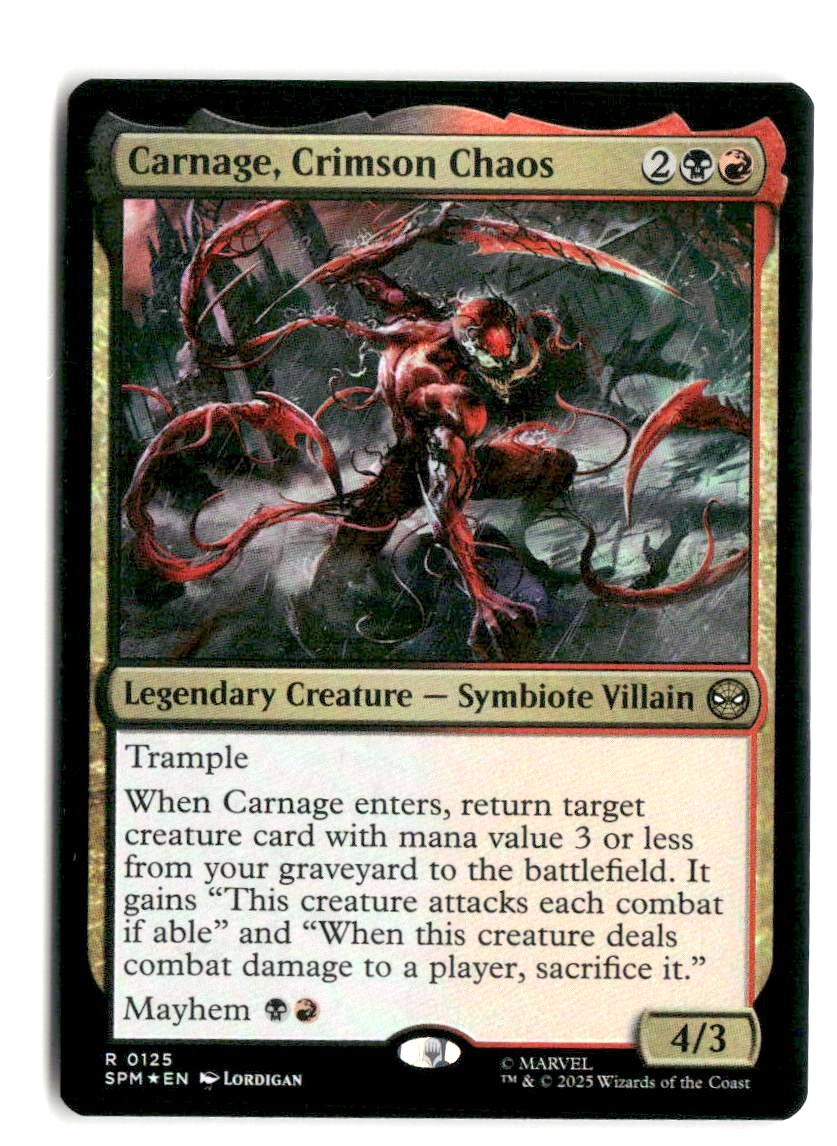 Carnage, Crimson Chaos FOIL Spider-Man MTG NM | eBay
