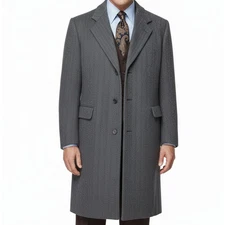 VTG 1970s Hart Schaffner Marx Wool Herringbone Overcoat 42L – Union Made USA