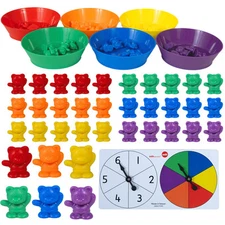 Colorful Counting Bears Sorting Set with Bowls and Spinners Educational Toy