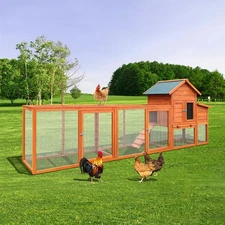 10ft Large Wood Chicken Coop Hen Run House Weatherproof Poultry Cage Nest Box