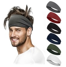Workout Headbands for Men, 6 Pack Mens Running Headband Stretchy colorful