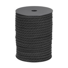 MECCANIXITY Cotton Rope 3 Strand Twisted Braided 8mm x 131ft, Black