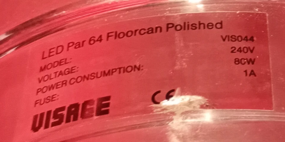 Visage LED Stage Light DMX PAR Disco DJ Wedding Party Light Can 64 Floorcan 240v - Image 2 of 4