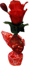Artificial Flower VALENTINE ROSE BUNDLE 10'' W/RED Artificial Flower with Base