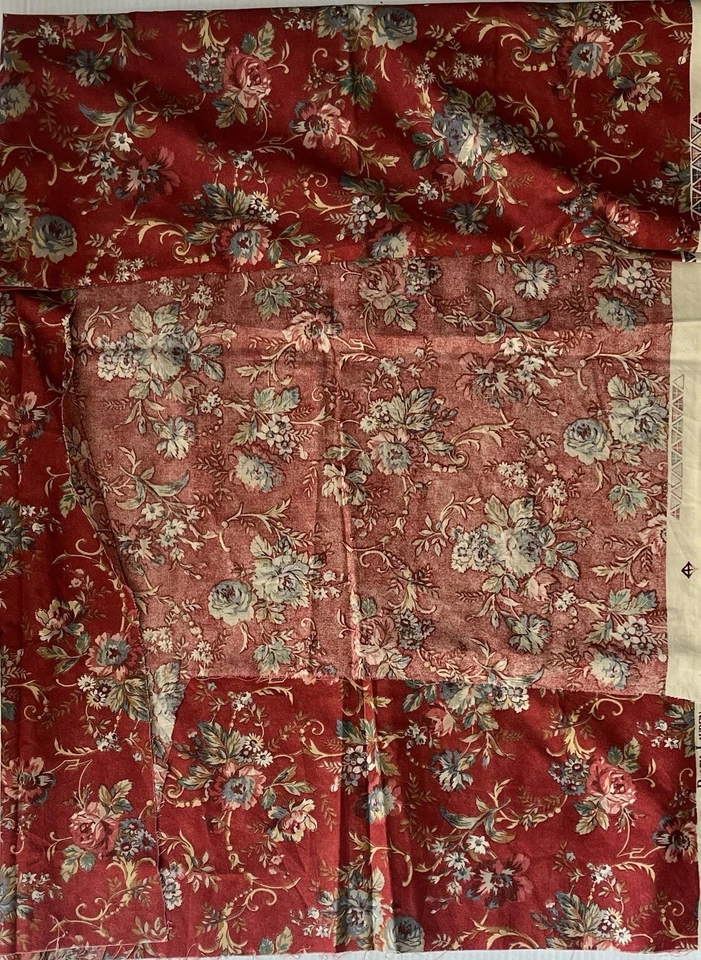 Ralph Lauren Home Fabric Dubois Floral Red 54” x  50” Cotton French Country - Image 4 of 4
