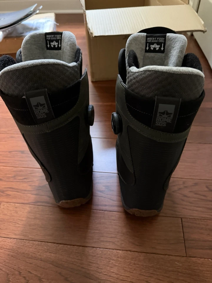 Rome Libertine Lace Snowboard Boots Men's Size 8.5 Black/Olive Used. One Run - Image 4 of 4