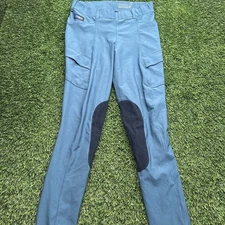 Irideon Riding Pants Breeches Womes Medium Blue Half Seat Equestrian Horse