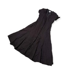 ***RARE*** VINTAGE TALBOTS LUXURY LINEN DESIGNER FASHION BUTTON MAXI DRESS SZ 12