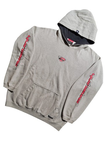 Quiksilver, Vintage 1990s Quiksilver Sleeve Hit Hoodie Sweatshirt Surf Skate Size Large Gray