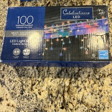 Multi-ICICLE Twinkle 100 count String Christmas Lights 6ft LED 2 Sets