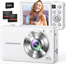 Digital Camera, 4K 64MP Cameras for Photography, Point and Shoot Digital Camera