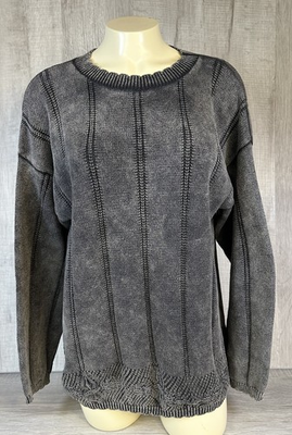 #ad GAS The Great American Sweater Grey VTG Made USA Chest 41” Length 26” Women L XL $42.80